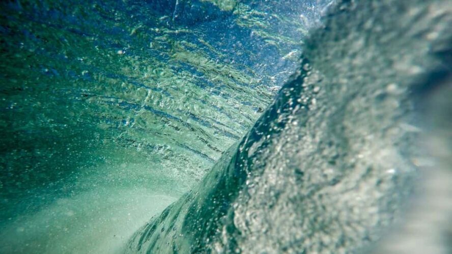 drone view of coastline