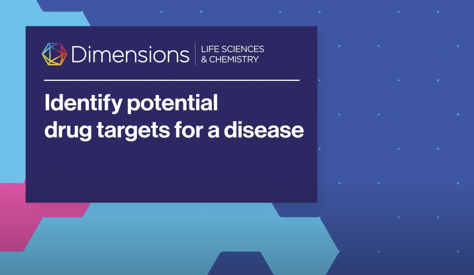 Identify potential drug targets for a disease Dimensions